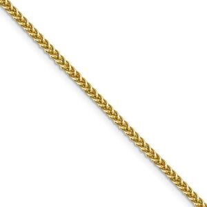 2.3mm, 14k Yellow Gold Hollow Wheat Chain Necklace, 24 Inch